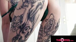 Throated series features an inked blonde babe who is throated hard by a big cock in a hardcore scene