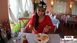 Hot Busty Amateur Thai Teen 18+ Polly Wants Some Dessert On A Big White Cock