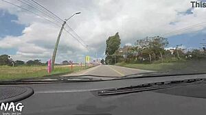 Skinny Petite Girl Experiences First Time Encounter in Uber Ride.