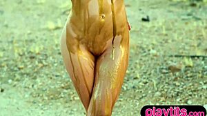 petite milf strips naked in desert