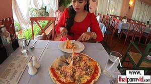 Hot Busty Amateur Thai Teen 18+ Polly Wants Some Dessert On A Big White Cock