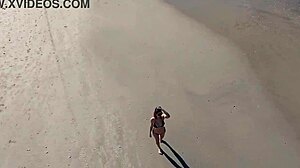 Intriguing Beach Walk With African Latina Redhead In Public Outdoor Setting