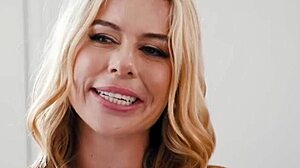 Sexy blonde masseuse pours nuru gel, rides dick to orgasm