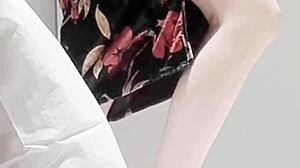 skinny japanese college girl shows legs and feet!