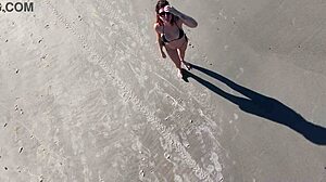 Intriguing Beach Walk With African Latina Redhead In Public Outdoor Setting