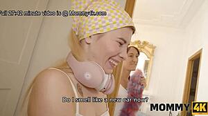 Sweat to make her wet pussy shaved and seduced by mature cougar mommy