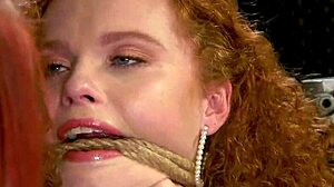 three redhead lesbians dominate with whipping and anal