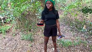 Vera takes an outdoor walk with petite charm.