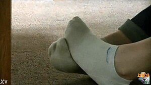 Candid Hidden Shots of Dirty Socks in Sneakers