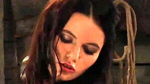 She asks, 'do you like whipping my bare ass?' in this submissive lesbian scene