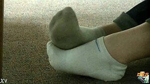 Candid Hidden Shots of Dirty Socks in Sneakers