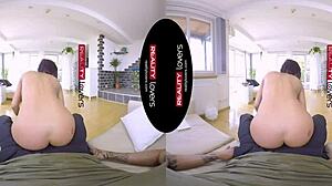European wife in reality lovers vr gets blowjob, spooning, missionary, and cowgirl riding for attention