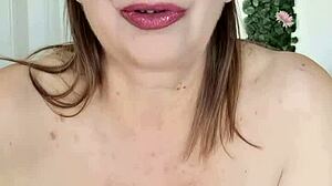 Stepmom teases with huge tits in lingerie