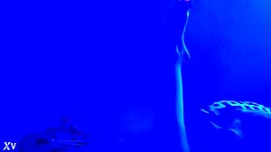 in this blacklight fetish video, she gives a footjob with her sexy toes under the glow