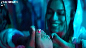 tickling feet and playing with pussy with lesbian friend!