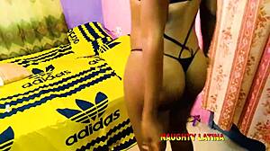 Hot wife gets fucked by home teacher with big monster cock in naughty session