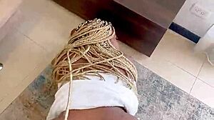 curly stepsister bent over for big black cock creampie in her big ass