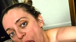 milf gives rough hard blowjob in pov, leading to creampie