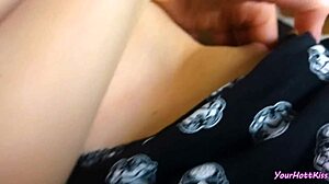 The beauty in lingerie watches porn and masturbates to orgasm in pov