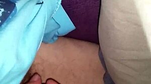 Wife gives handjob leading to cumshot