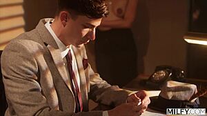 milfy busty blonde milf casca akashova drains every drop of studs cock with blowjob and titty fuck