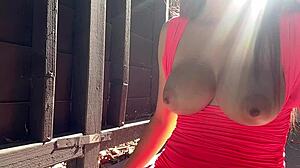 why is artemisia love bouncing her big tits solo outside in public?