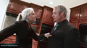 Sexy blonde girl gets licked, fucked, and cum on ass in various positions