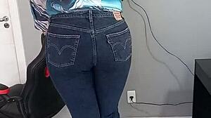 Beautiful Tanned Girl Wears Sexy Bikini with Tan Lines