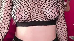 New Years Fairy In Costume Displays Her Large Breasts Proudly