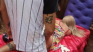 Eating the Ass of the Blonde Stepmother Sex Toy