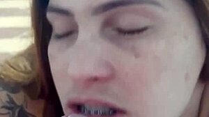 Young Wife Assumes Betrayal, Husband Cums On Her Natural Tits