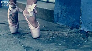 sexy latina blonde ballerina in heels does deepthroat sucking and choking