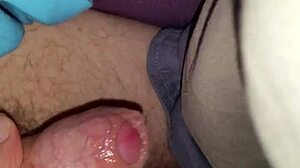 Wife gives handjob leading to cumshot