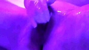 Solo amateur massages pussy leading to intense squirting masturbation