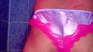 mexican model showcases satin panties and lingerie in dancing pose