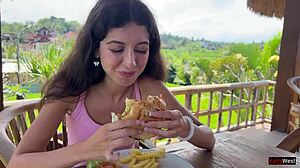 blonde lesbos seduce with strapons in outdoor threesome