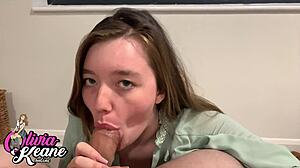 Gorgeous British Teen Sucks Cock and Plays with Cum