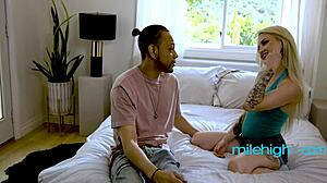 tiny girl fucks that shy black guy with her heart-shaped nipples