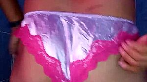 mexican model showcases satin panties and lingerie in dancing pose