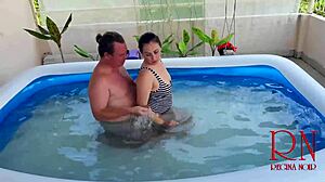 Regina noir dominates with rough sex in swimming pool