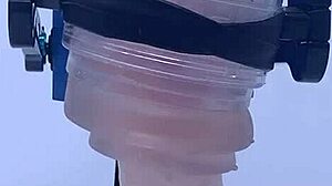 rubjoy uses fleshlights on stunt cock with vibrating tongue