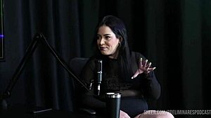 Pri Melancia in sheer red lingerie podcast