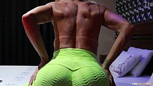 hot milf fabi drumond does intense workout with personal trainer