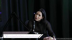 Pri Melancia in sheer red lingerie podcast