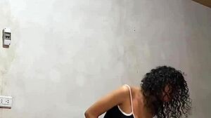 Real hidden cam of Colombian university student undressing on study trip