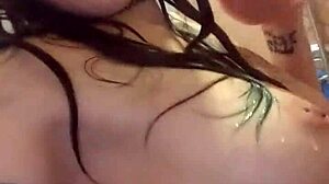 blonde milf teases with dildo in steamy shower session