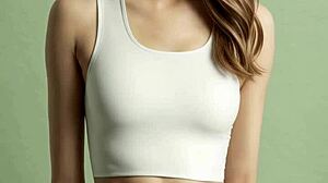 ai generated eastern european lingerie model barefoot in panties