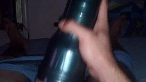 Ob1 strokes his first fleshlight.