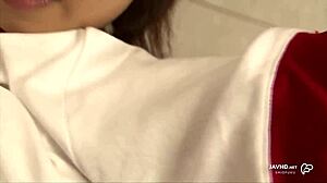 Japanese girls create impressive fountains in solo sessions.