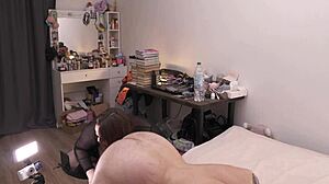 I got pegged by milf with strapon, she fucked my ass and I ate my own cum